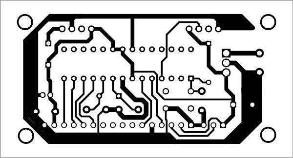 Actual size PCB pattern of the receiver unit