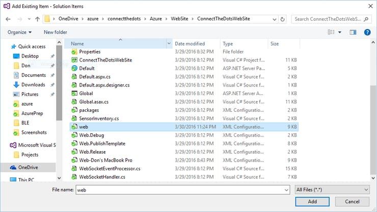Add Web Config