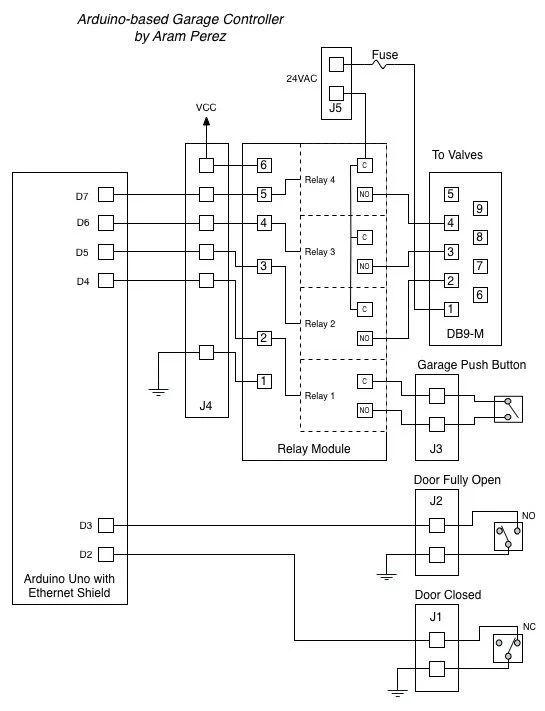 Arduino Garage Controller Schematic