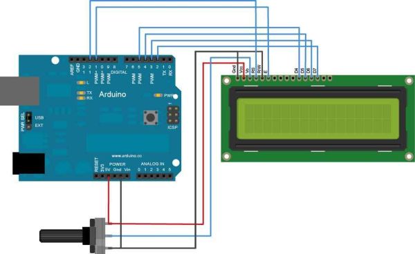 Arduino LCD from a fax machine circuit