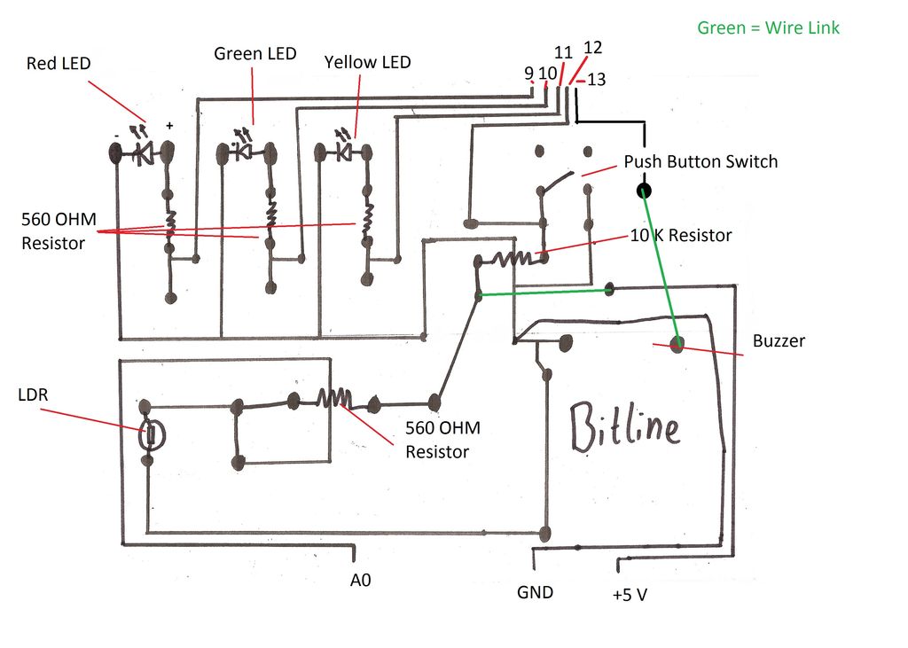 Arduino Laser Security Shield schematic