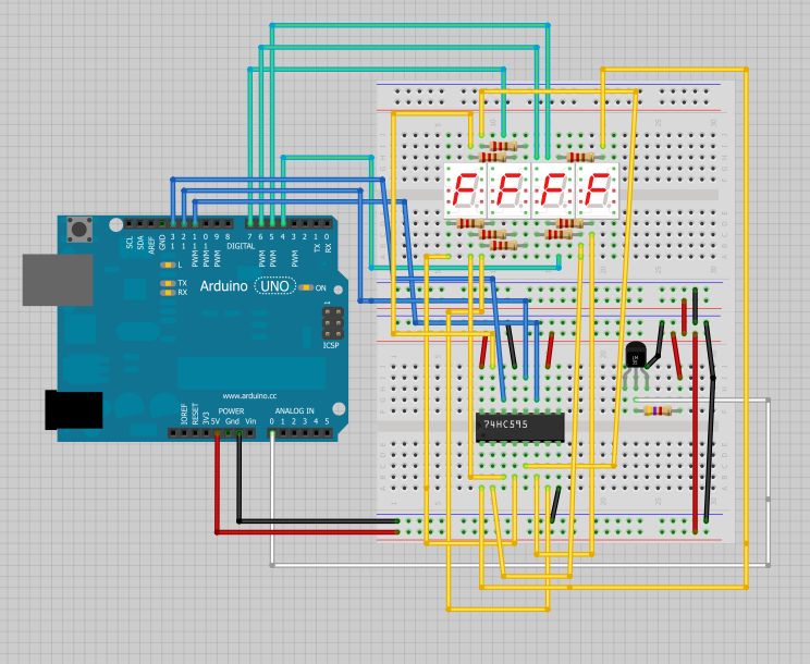 Arduino Temperature Displayed schematic