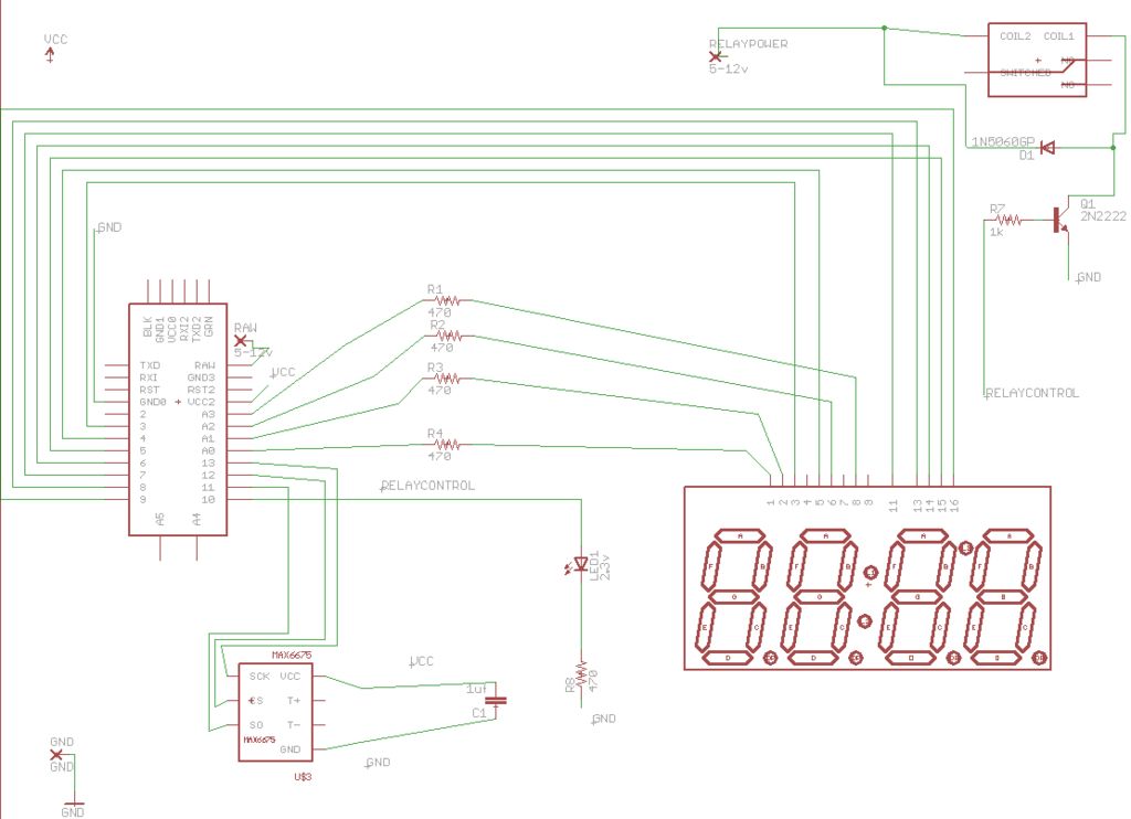 Arduino programmable thermostat circuit