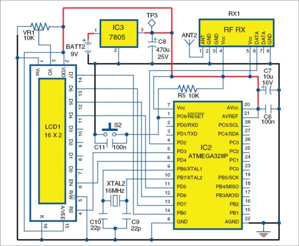 Circuit diagram of the receiver unit