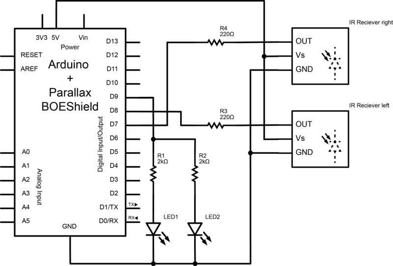 Connecting an IR Sensor schematic