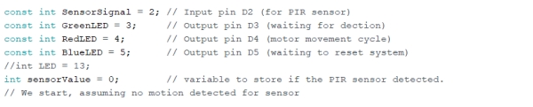 Define Pins and Variables