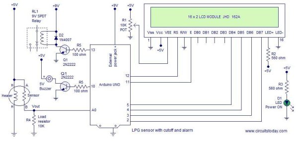 LPG sensor Schematic