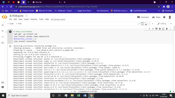 installing required libraries and Tensorflow