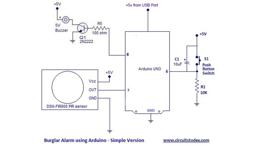 Simple Burglar Alarm Arduino