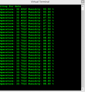 DHT22 sensor Arduino Uno R3 results