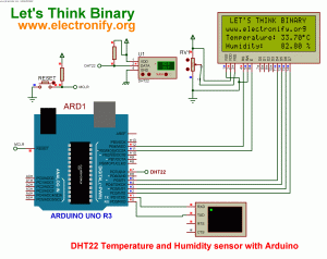 arduino temperature and humidity sensor interface schematic diagram