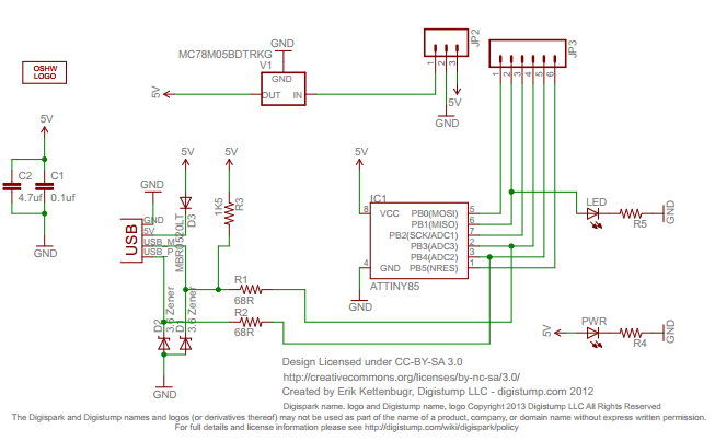 The smallest USB Arduino schematic