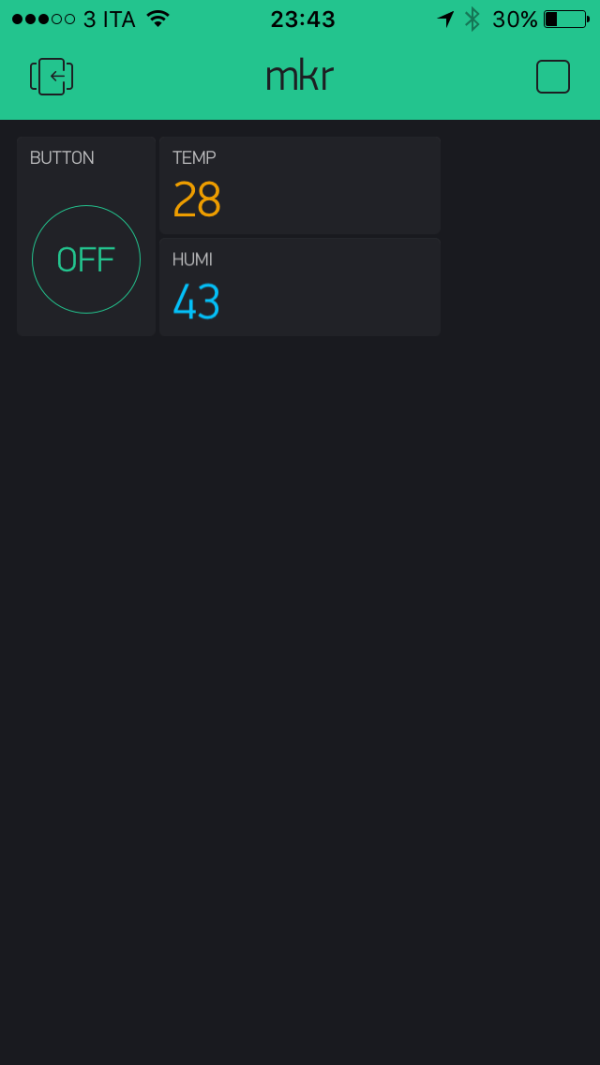 Blynk dashboard