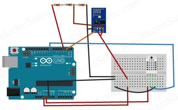 schematic Arduino Weather Station Web Server Circuit Diagram