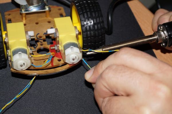 soldering iron and 6 wires